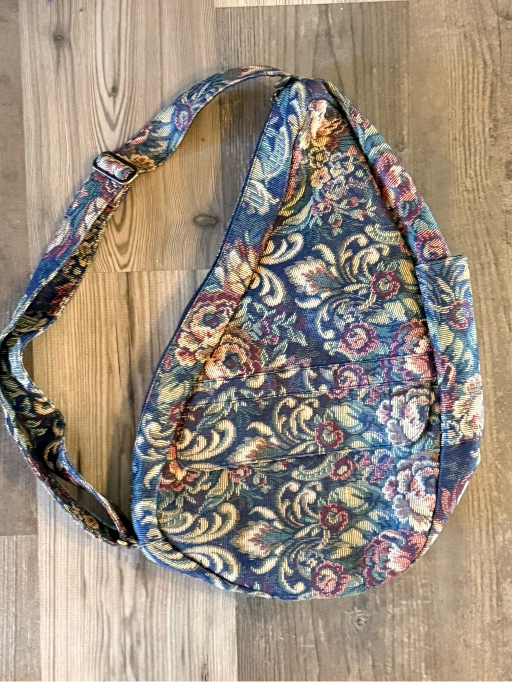 Ameribag Floral Tapestry Crossbody Sling Bag in Blue, Red, Green